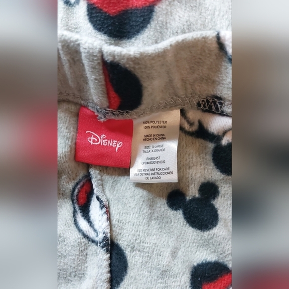Disney Santa Mickey Mouse Fleece Lounge Pajama Pants Size XL Christmas Bottoms - Picture 4 of 7